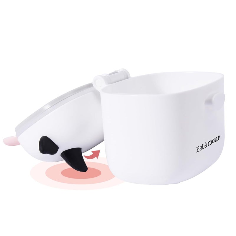 Bebamour Baby Formula Dispenser On The Go, Formula Container to Go, Formula Holder for Travel, Candy Fruit Snack Storage Container with Scoop and Leveller (Black) - Image 3